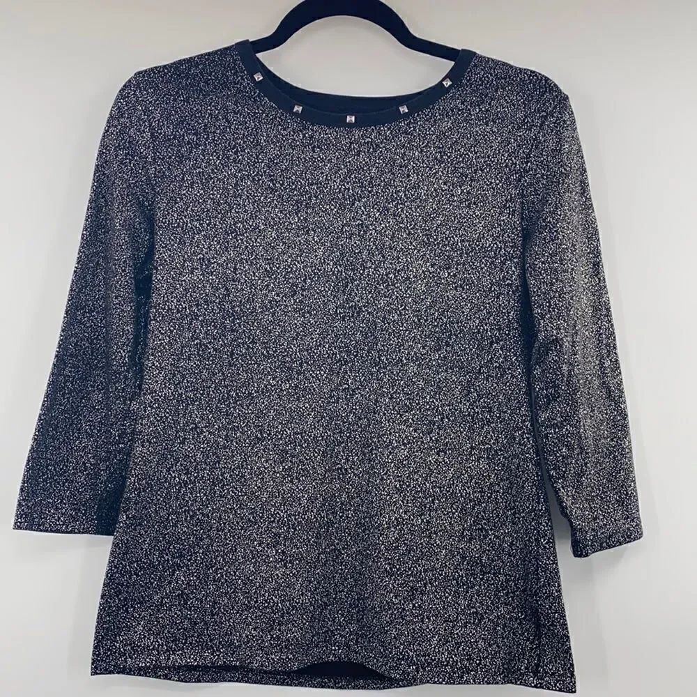 3For$20 Rebecca Malone Blk/Wht Speck Top size: S